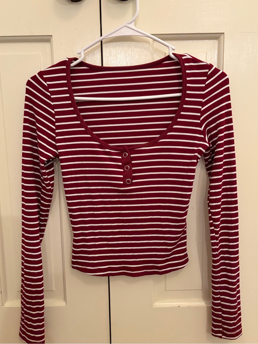 stripped fitted long sleeve